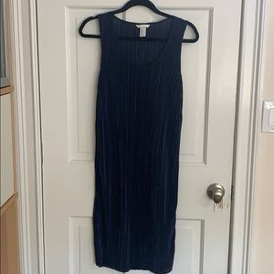 H&M pleated navy dress